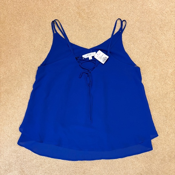 Love Tree Tops - Love Tree Cobalt Blue Double Layer Sheer Strappy Tank Top NEW Womens Large Gift